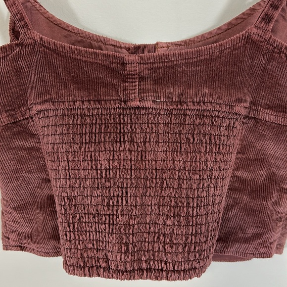 Anthropologie Pilcro Corduroy Corset Top Crop Stretch Back Adjustable Strap Sz 4 - Picture 9 of 14